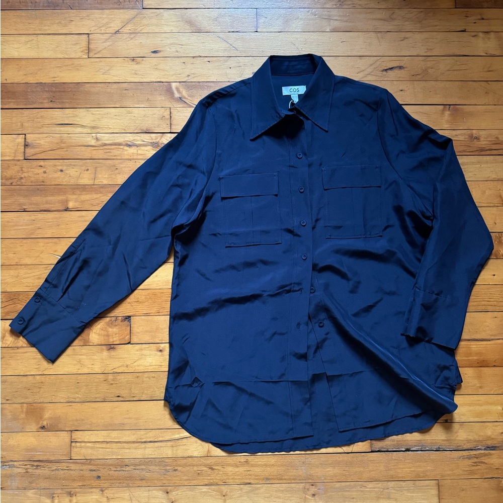 COS Oversized Military Style Silk Shirt